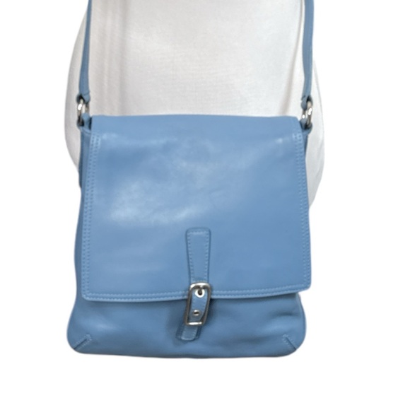 Coach Vintage Legacy Slim Flap Crossbody Vintage Glacier Blue Leather - Picture 2 of 11